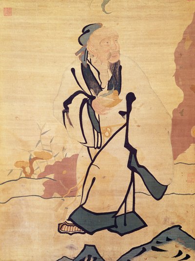 Detail of an Immortal Holding a Peach by Ming Dynasty Chinese School